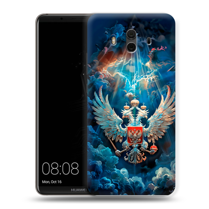 Пластиковый чехол на Huawei Mate 10 с принтом Герб флаг России Пластиковый чехол на Huawei Mate 10 с принтом Герб флаг России