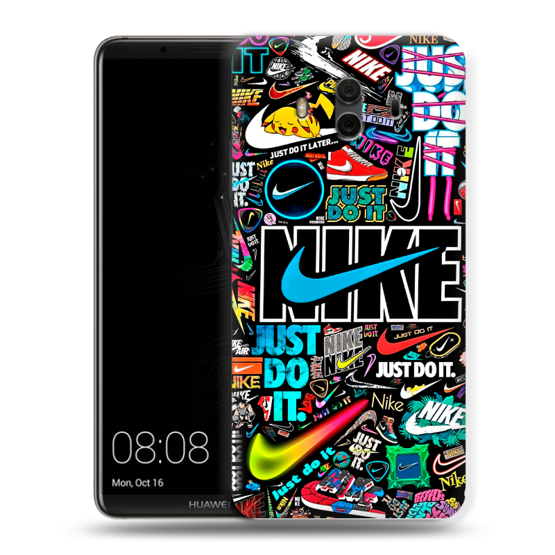 Силиконовый чехол на Huawei Mate 10 с принтом найк nike черный Силиконовый чехол на Huawei Mate 10 с принтом найк nike черный