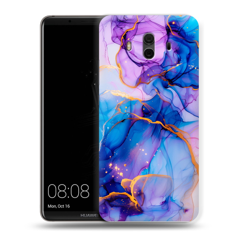 Пластиковый чехол на Huawei Mate 10 с принтом синий мрамор Пластиковый чехол на Huawei Mate 10 с принтом синий мрамор