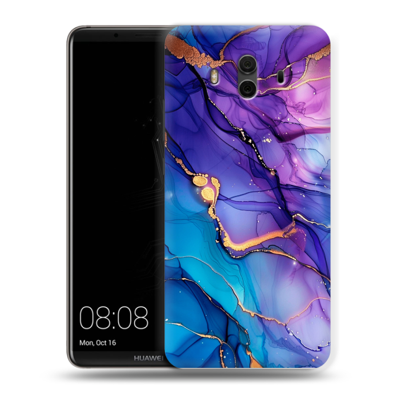 Силиконовый чехол на Huawei Mate 10 с принтом синий мрамор Силиконовый чехол на Huawei Mate 10 с принтом синий мрамор