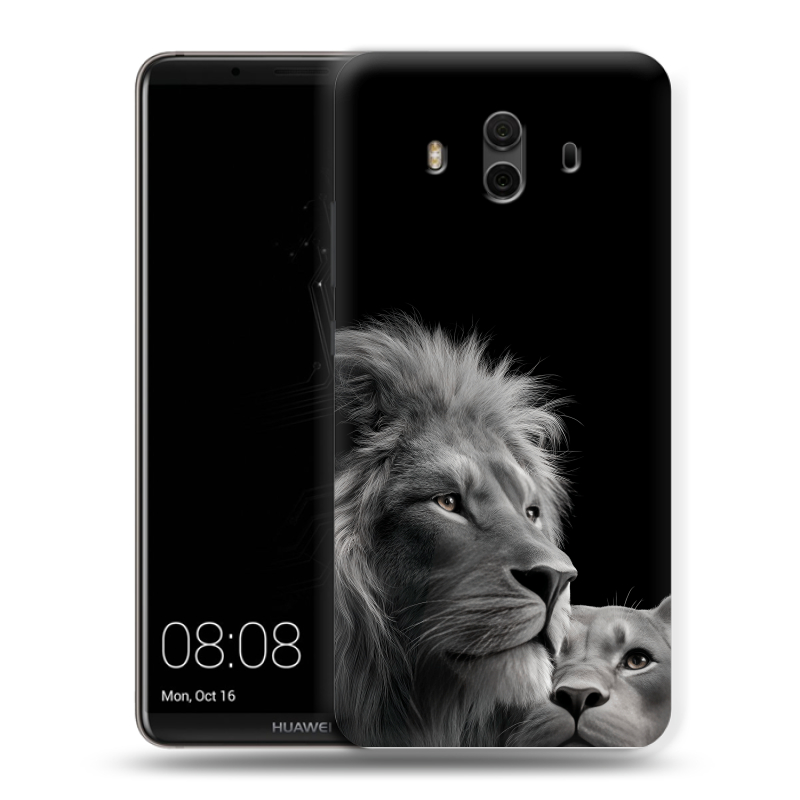 Силиконовый чехол на Huawei Mate 10 с принтом Лев кошки Силиконовый чехол на Huawei Mate 10 с принтом Лев кошки