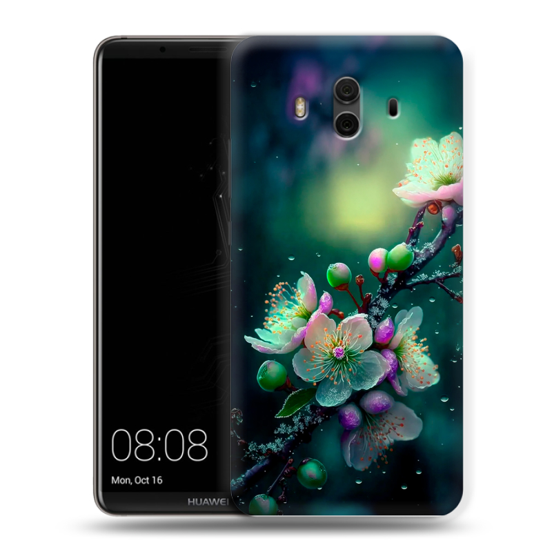 Силиконовый чехол на Huawei Mate 10 с принтом Цветы и мрамор Силиконовый чехол на Huawei Mate 10 с принтом Цветы и мрамор