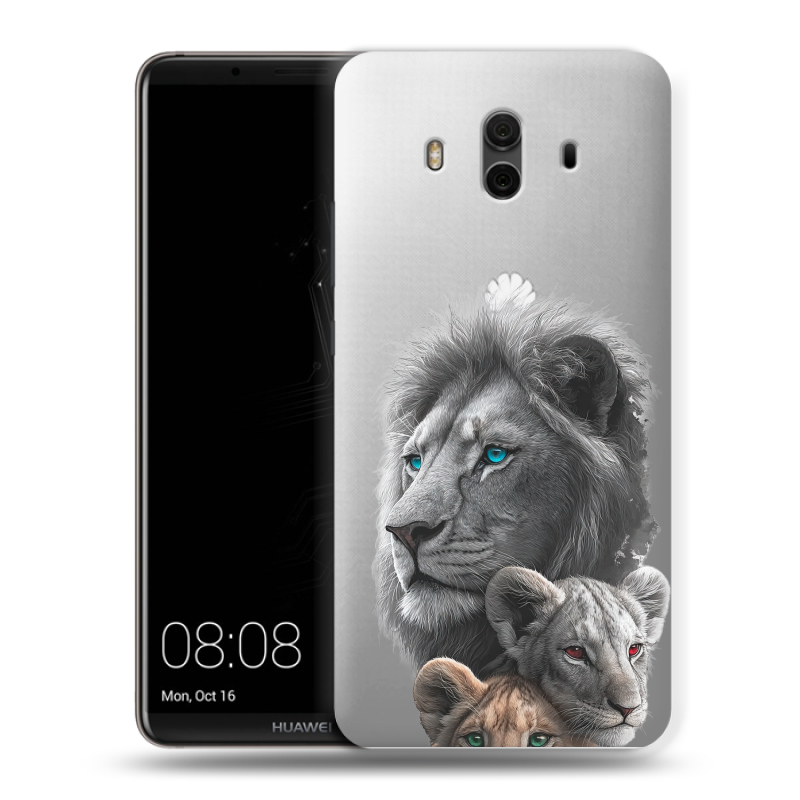Пластиковый чехол на Huawei Mate 10 с принтом Львы Пластиковый чехол на Huawei Mate 10 с принтом Львы
