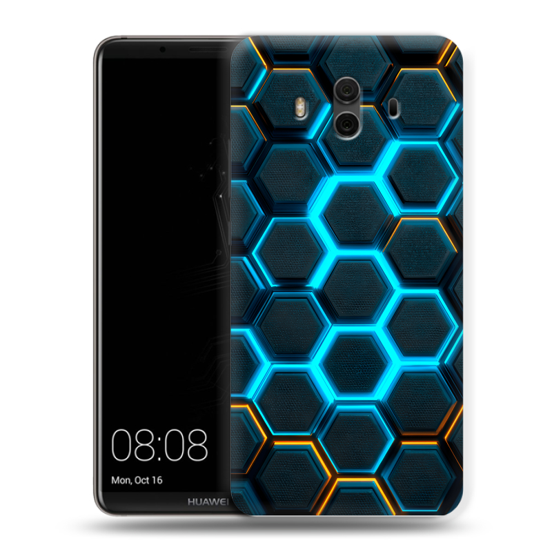 Силиконовый чехол на Huawei Mate 10 с принтом Неоновые соты Силиконовый чехол на Huawei Mate 10 с принтом Неоновые соты