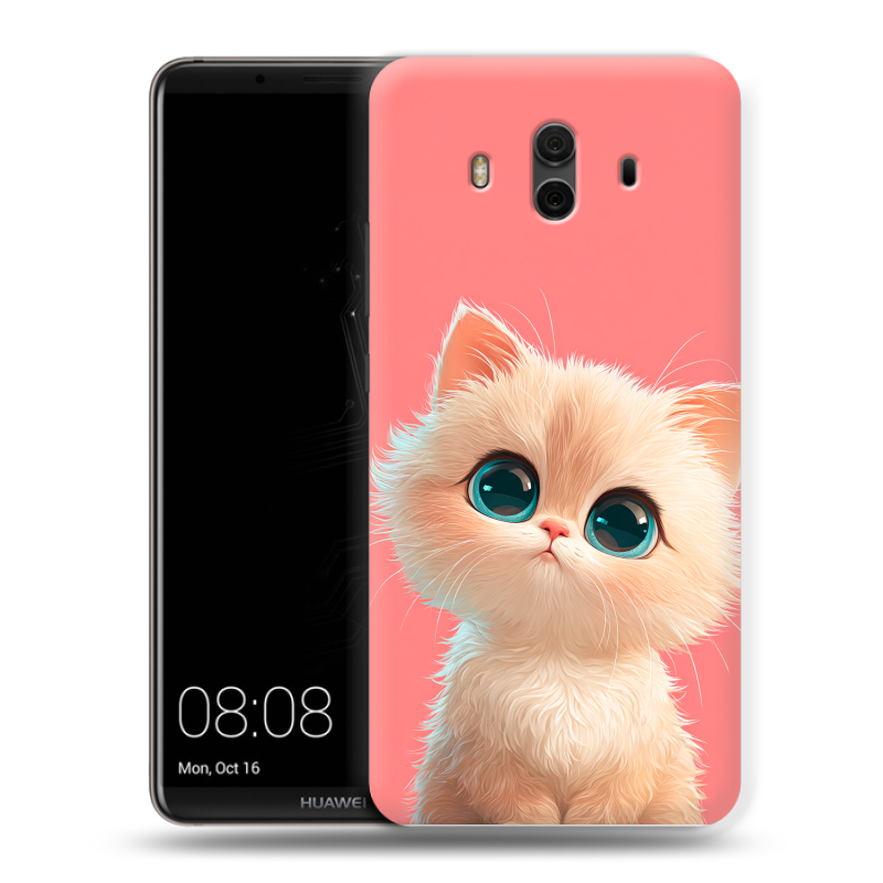Пластиковый чехол на Huawei Mate 10 с принтом Розовый котенок Пластиковый чехол на Huawei Mate 10 с принтом Розовый котенок