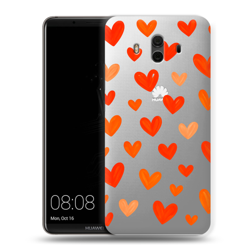 Силиконовый чехол на Huawei Mate 10 с принтом Сердечки Силиконовый чехол на Huawei Mate 10 с принтом Сердечки