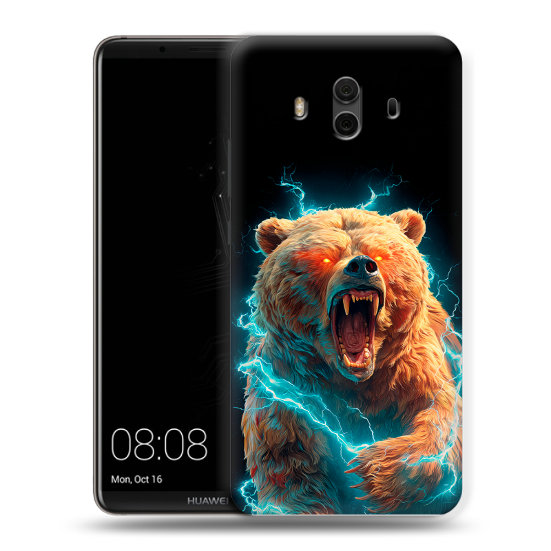 Силиконовый чехол на Huawei Mate 10 с принтом Медведь Силиконовый чехол на Huawei Mate 10 с принтом Медведь