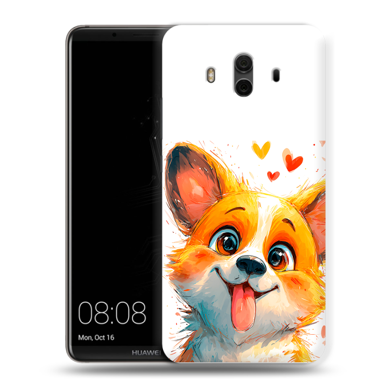 Силиконовый чехол на Huawei Mate 10 с принтом корги Силиконовый чехол на Huawei Mate 10 с принтом корги