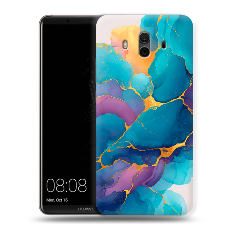 Силиконовый чехол на Huawei Mate 10 с принтом Мрамор блестки Силиконовый чехол на Huawei Mate 10 с принтом Мрамор блестки