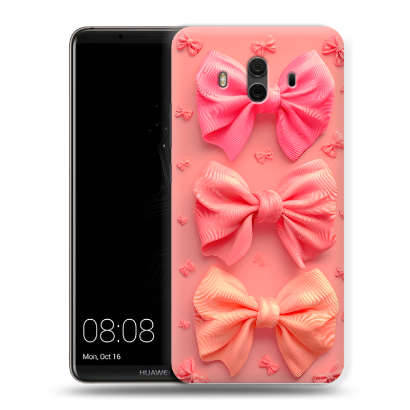 Силиконовый чехол на Huawei Mate 10 с принтом Розовые бантики Силиконовый чехол на Huawei Mate 10 с принтом Розовые бантики