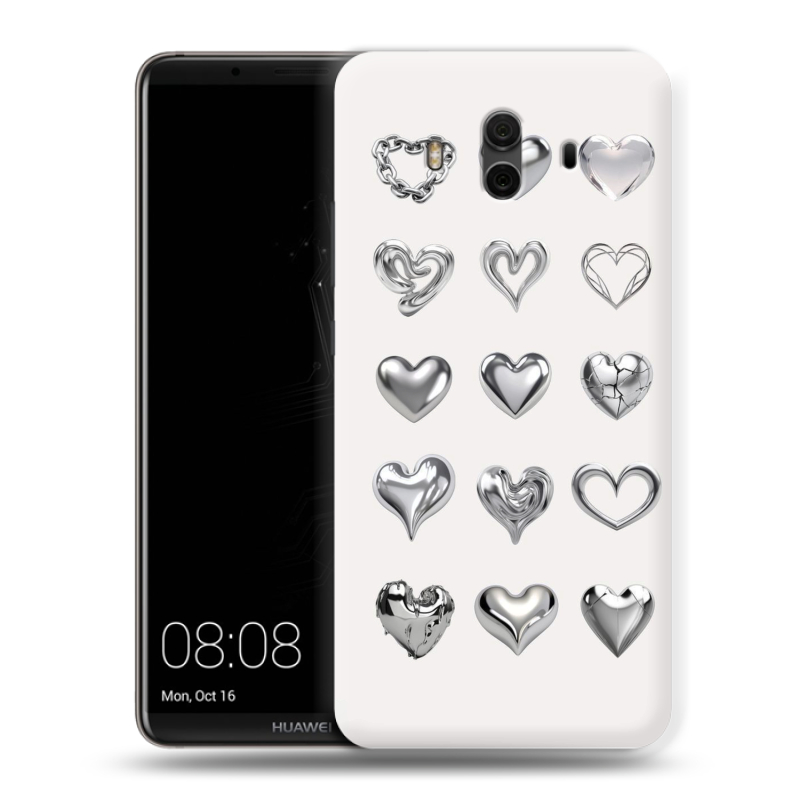 Пластиковый чехол на Huawei Mate 10 с принтом Y2K сердечки Пластиковый чехол на Huawei Mate 10 с принтом Y2K сердечки