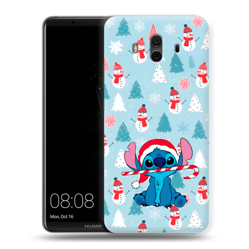 Пластиковый чехол на Huawei Mate 10 с принтом Стич Новый год Пластиковый чехол на Huawei Mate 10 с принтом Стич Новый год