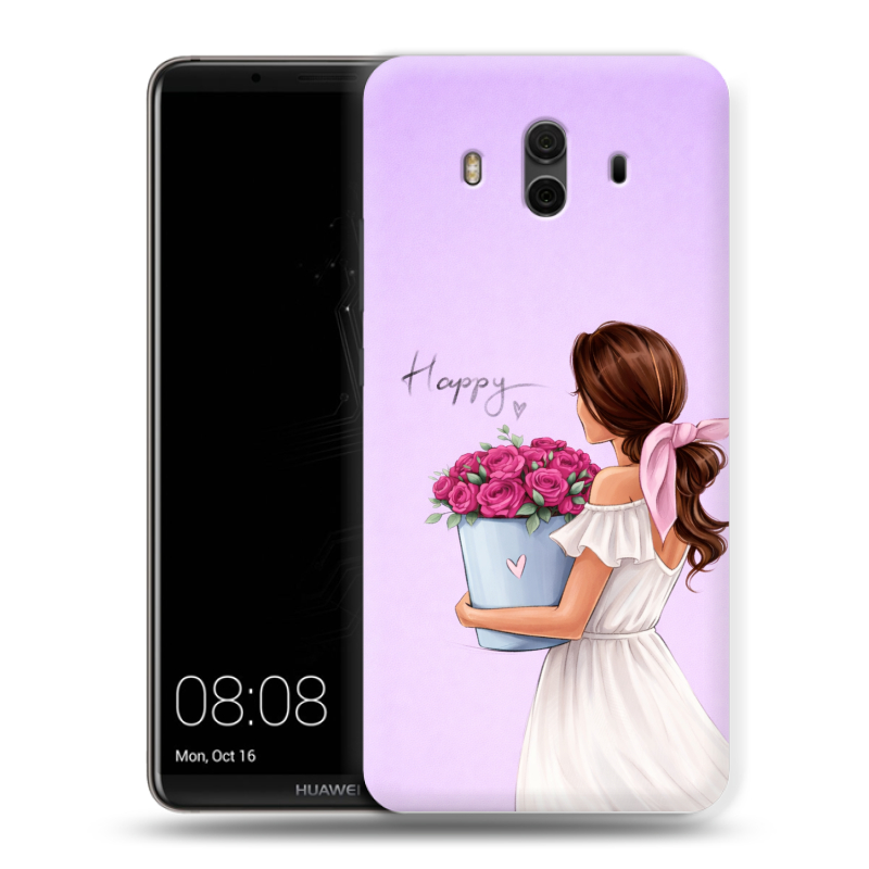 Пластиковый чехол на Huawei Mate 10 с принтом женский Пластиковый чехол на Huawei Mate 10 с принтом женский