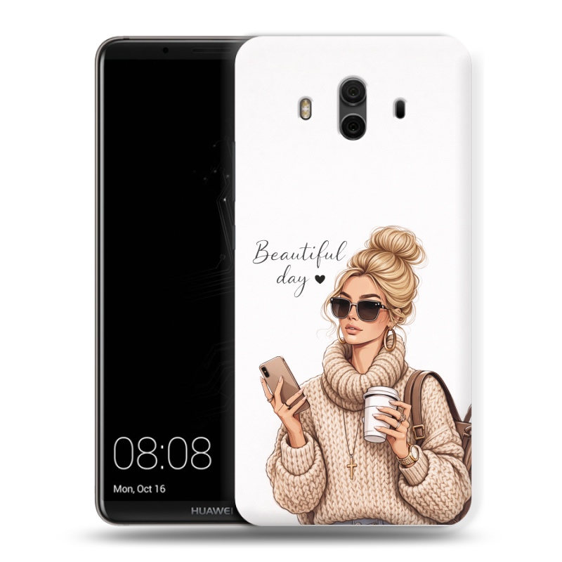 Силиконовый чехол на Huawei Mate 10 с принтом женский Силиконовый чехол на Huawei Mate 10 с принтом женский