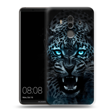 Силиконовый чехол на Huawei Mate 10 Pro с принтом Темный леопард