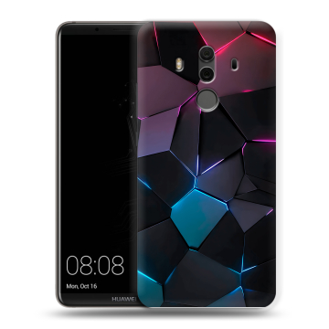 Силиконовый чехол на Huawei Mate 10 Pro с принтом Геометрия неона