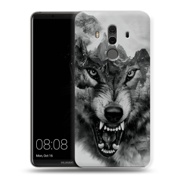 Силиконовый чехол на Huawei Mate 10 Pro с принтом Волк