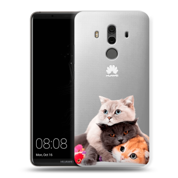 Силиконовый чехол на Huawei Mate 10 Pro с принтом Кошки