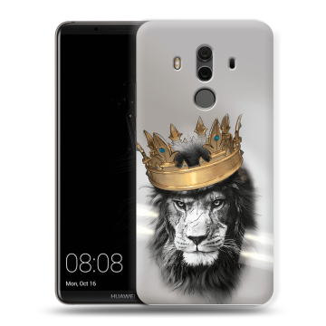 Силиконовый чехол на Huawei Mate 10 Pro с принтом Лев с короной