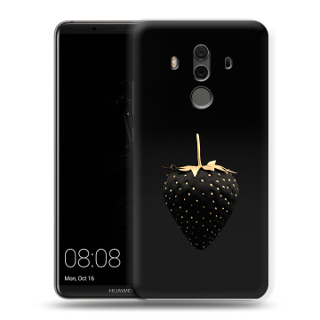 Силиконовый чехол на Huawei Mate 10 Pro с принтом Черная клубника