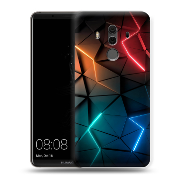 Силиконовый чехол на Huawei Mate 10 Pro с принтом Абстракция неон