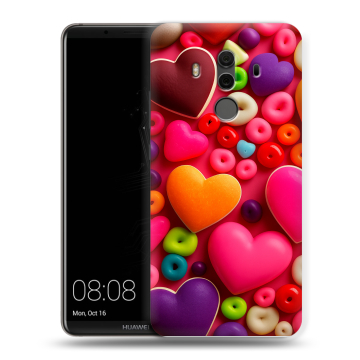 Силиконовый чехол на Huawei Mate 10 Pro с принтом Сердечки