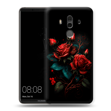 Силиконовый чехол на Huawei Mate 10 Pro с принтом Розы красные
