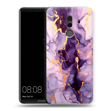 Силиконовый чехол на Huawei Mate 10 Pro с принтом Мрамор