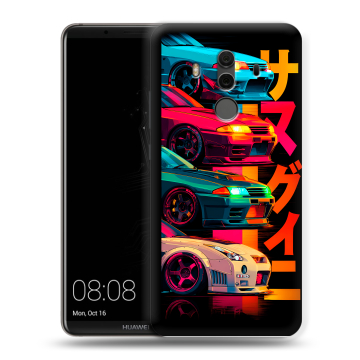 Силиконовый чехол на Huawei Mate 10 Pro с принтом Гоночные машины Силиконовый чехол на Huawei Mate 10 Pro с принтом Гоночные машины