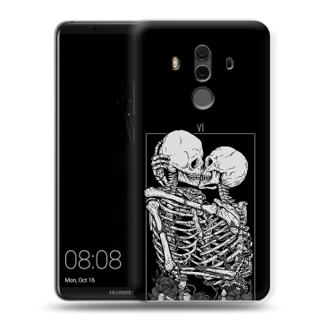 Силиконовый чехол на Huawei Mate 10 Pro с принтом Поцелуй скелетов Силиконовый чехол на Huawei Mate 10 Pro с принтом Поцелуй скелетов