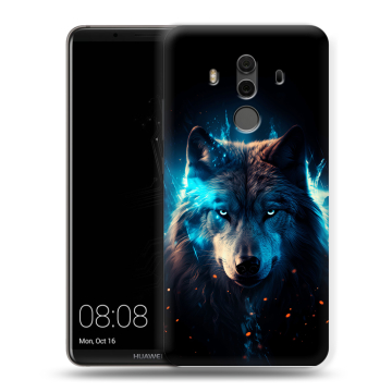 Силиконовый чехол на Huawei Mate 10 Pro с принтом Волк ночной Силиконовый чехол на Huawei Mate 10 Pro с принтом Волк ночной