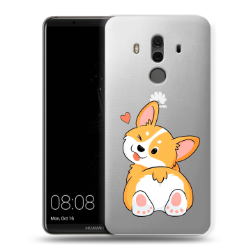 Силиконовый чехол на Huawei Mate 10 Pro с принтом Корги Силиконовый чехол на Huawei Mate 10 Pro с принтом Корги