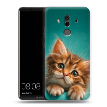Силиконовый чехол на Huawei Mate 10 Pro с принтом котенок
