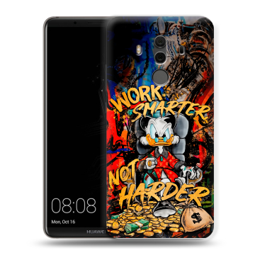 Силиконовый чехол на Huawei Mate 10 Pro с принтом Дональд Дак Деньги