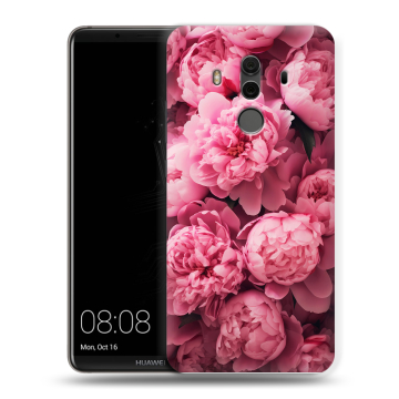 Силиконовый чехол на Huawei Mate 10 Pro с принтом цветы пионы Силиконовый чехол на Huawei Mate 10 Pro с принтом цветы пионы