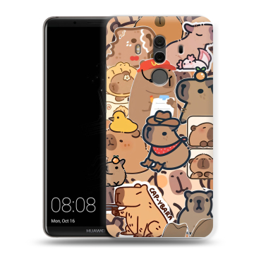 Силиконовый чехол на Huawei Mate 10 Pro с принтом капибара Силиконовый чехол на Huawei Mate 10 Pro с принтом капибара