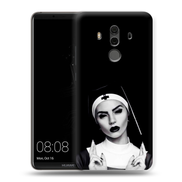 Силиконовый чехол на Huawei Mate 10 Pro с принтом монашка Силиконовый чехол на Huawei Mate 10 Pro с принтом монашка