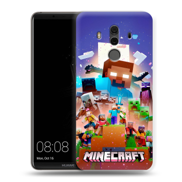 Силиконовый чехол на Huawei Mate 10 Pro с принтом Майнкрафт Minecraft