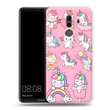 Силиконовый чехол на Huawei Mate 10 Pro с принтом Единороги и радуга Силиконовый чехол на Huawei Mate 10 Pro с принтом Единороги и радуга