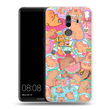 Силиконовый чехол на Huawei Mate 10 Pro с принтом капибары Силиконовый чехол на Huawei Mate 10 Pro с принтом капибары