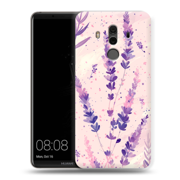 Силиконовый чехол на Huawei Mate 10 Pro с принтом цветы лаванда