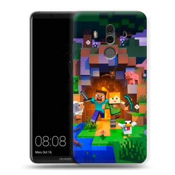 Силиконовый чехол на Huawei Mate 10 Pro с принтом Майнкрафт Minecraft
