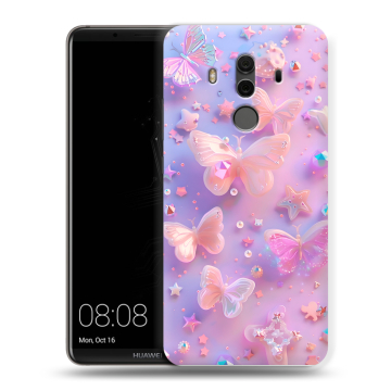 Силиконовый чехол на Huawei Mate 10 Pro с принтом Бабочки Силиконовый чехол на Huawei Mate 10 Pro с принтом Бабочки
