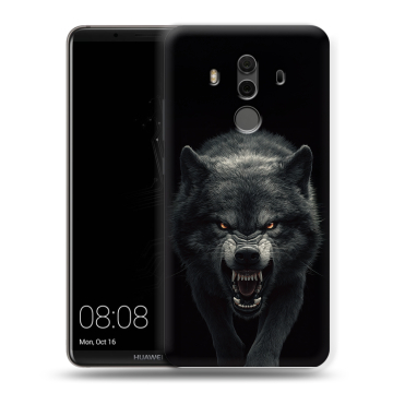 Силиконовый чехол на Huawei Mate 10 Pro с принтом Волк