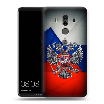 Силиконовый чехол на Huawei Mate 10 Pro с принтом Флаг России