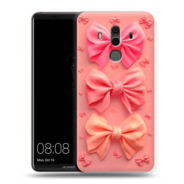 Силиконовый чехол на Huawei Mate 10 Pro с принтом Розовые бантики Силиконовый чехол на Huawei Mate 10 Pro с принтом Розовые бантики