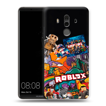 Силиконовый чехол на Huawei Mate 10 Pro с принтом Roblox Роблокс