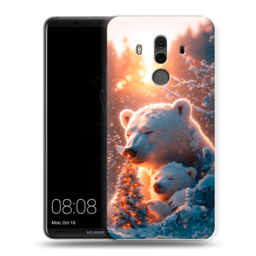 Силиконовый чехол на Huawei Mate 10 Pro с принтом Новый год Силиконовый чехол на Huawei Mate 10 Pro с принтом Новый год