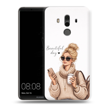 Силиконовый чехол на Huawei Mate 10 Pro с принтом женский