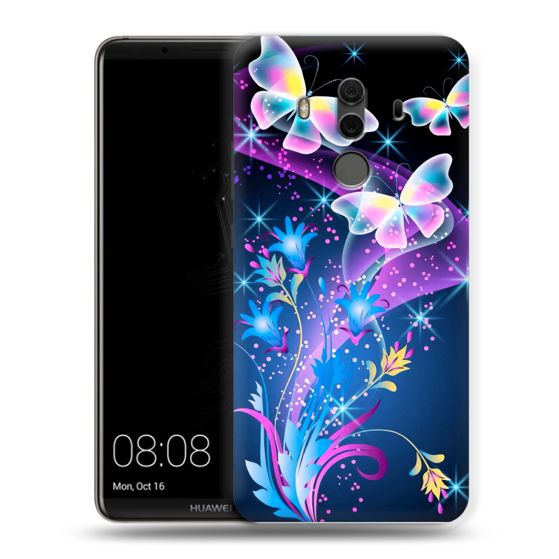Пластиковый чехол на Huawei Mate 10 Pro с принтом Бабочки Пластиковый чехол на Huawei Mate 10 Pro с принтом Бабочки